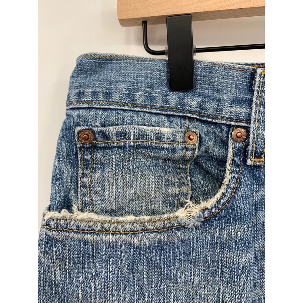 Vintage Levis 527 Jeans Mens 32x30 Blue Low Boot Cut Distressed Fade Y2K Denim